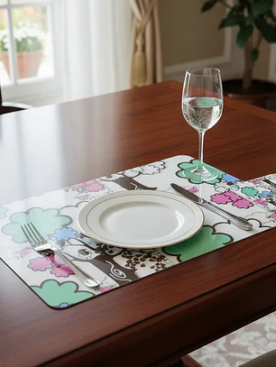 Set 6 Individuales y 6 Posavasos Estampados 42x27.5cm