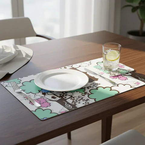 Set 6 Individuales y 6 Posavasos Estampados 42x27.5cm