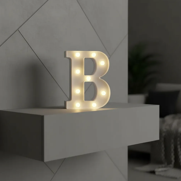 Letra B Luminosa Decorativa Con Luces Led 22cm  2