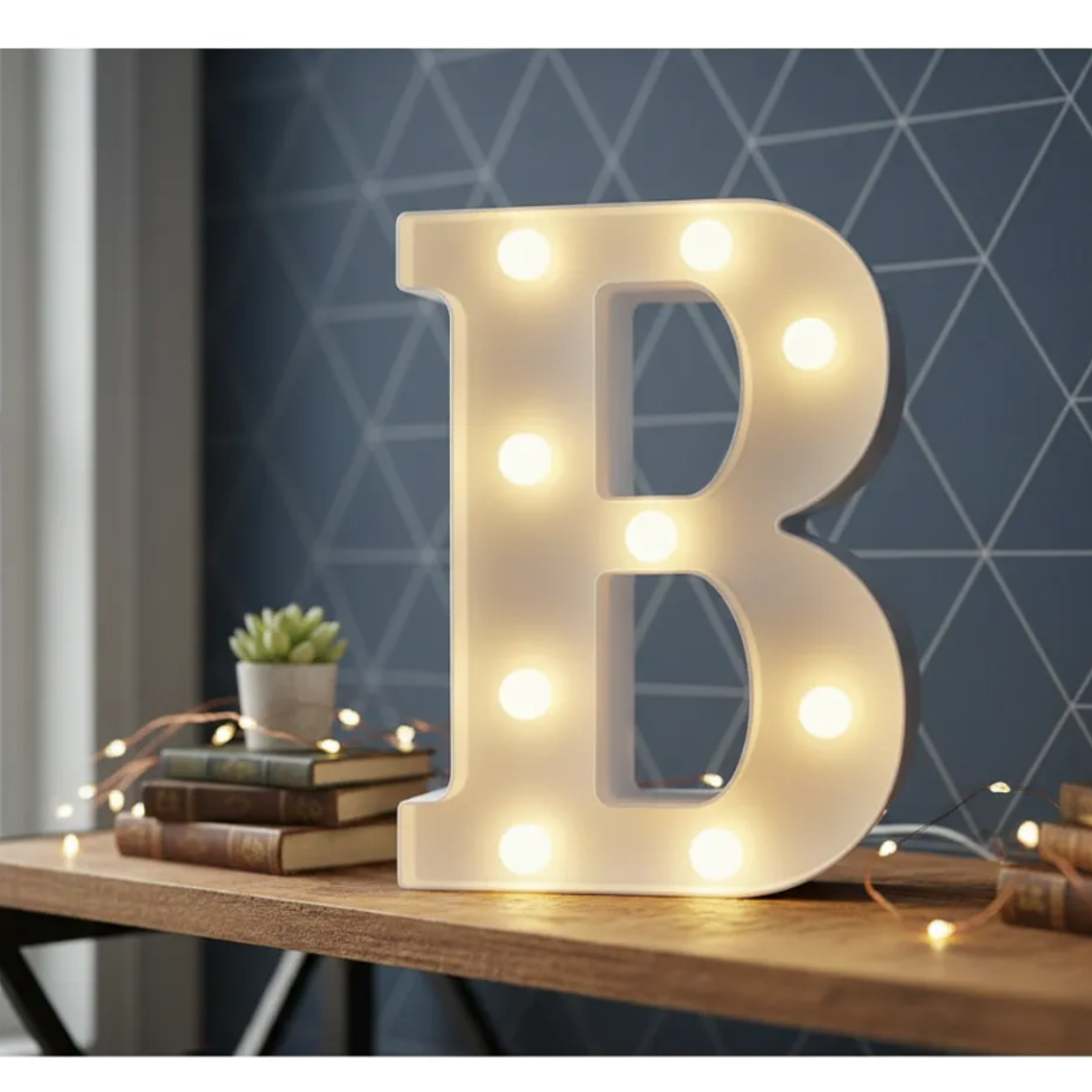 Letra B Luminosa Decorativa Con Luces Led 22cm  1