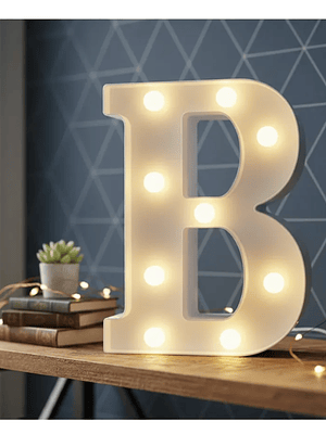 Letra B Luminosa Decorativa Con Luces Led 22cm 