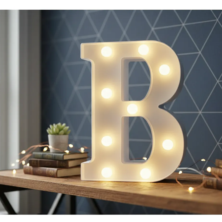 Letra B Luminosa Decorativa Con Luces Led 22cm  1