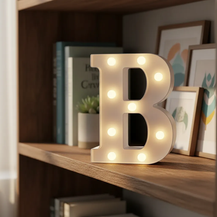 Letra B Luminosa Decorativa Con Luces Led 22cm  5