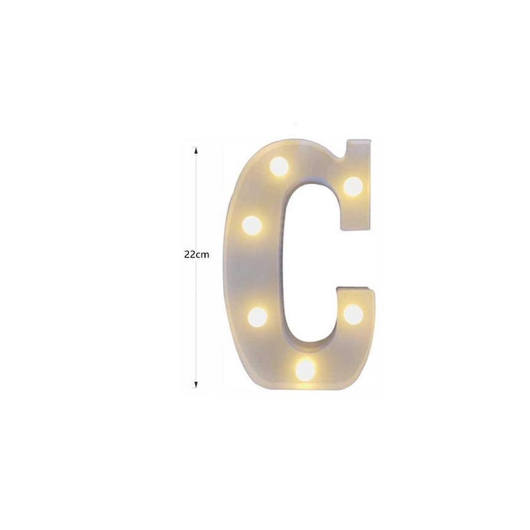 Letra C Luminosa Decorativa Con Luces Led  22cm 3