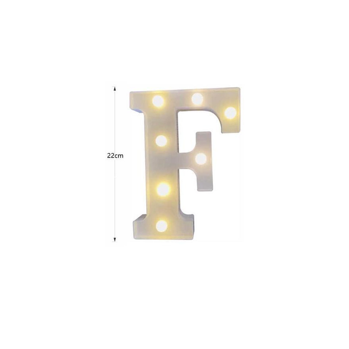 Letra F Luminosa Decorativa Con Luces Led 22cm 5