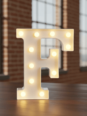 Letra F Luminosa Decorativa Con Luces Led 22cm