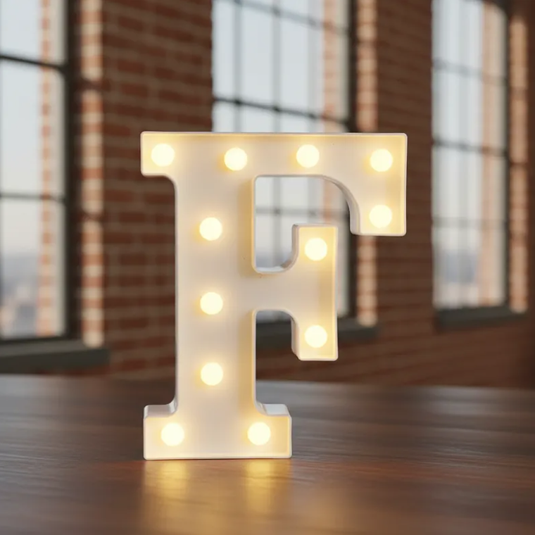 Letra F Luminosa Decorativa Con Luces Led 22cm 1