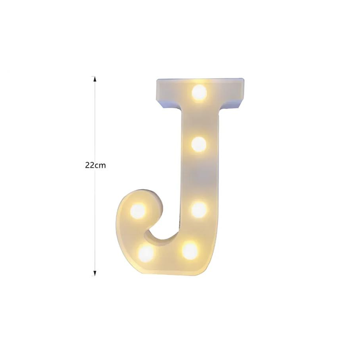 Letra J Luminosa Con Luces Led 22cm Decoración Fiestas 4