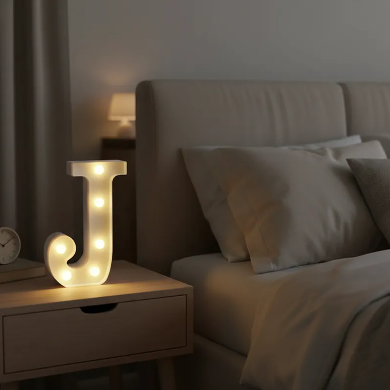 Letra J Luminosa Con Luces Led 22cm Decoración Fiestas 5