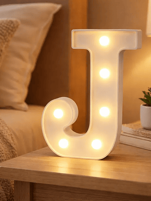 Letra J Luminosa Con Luces Led 22cm Decoración Fiestas