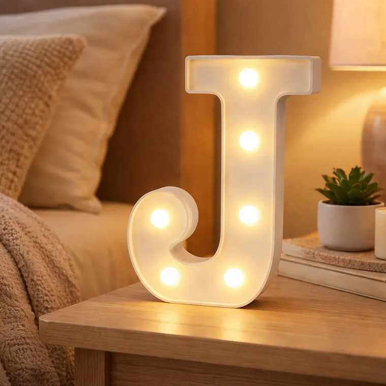 Letra J Luminosa Con Luces Led 22cm Decoración Fiestas 2