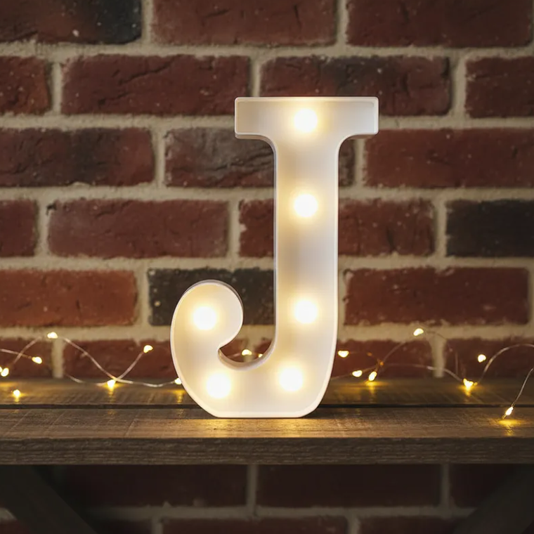 Letra J Luminosa Con Luces Led 22cm Decoración Fiestas 6