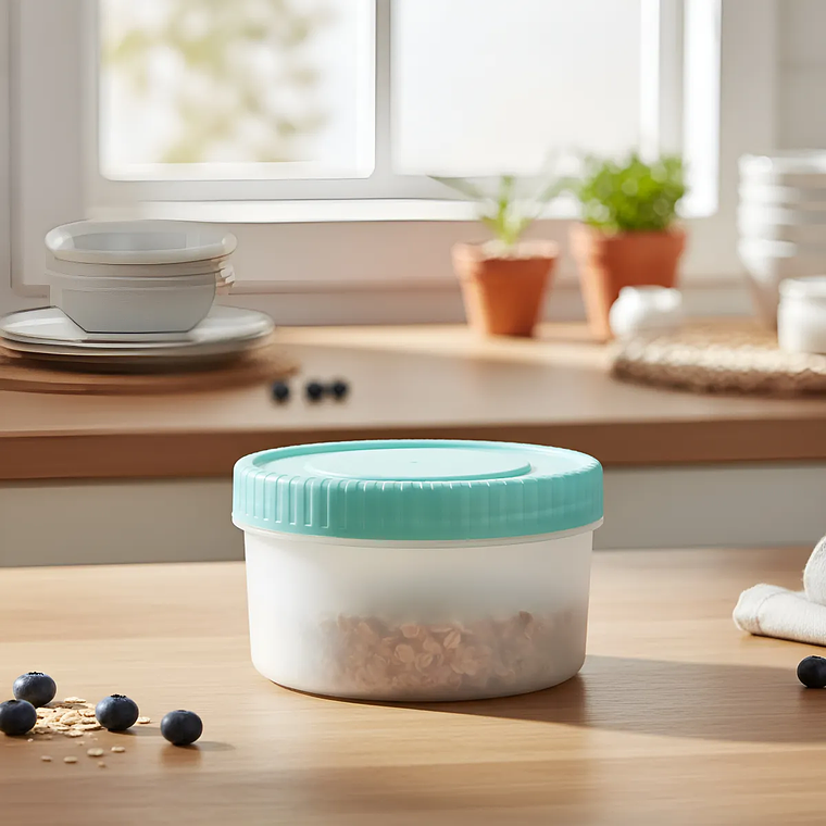 Set 4 Potes Plásticos Colores Tapa Rosca Alimentos Bebé 5