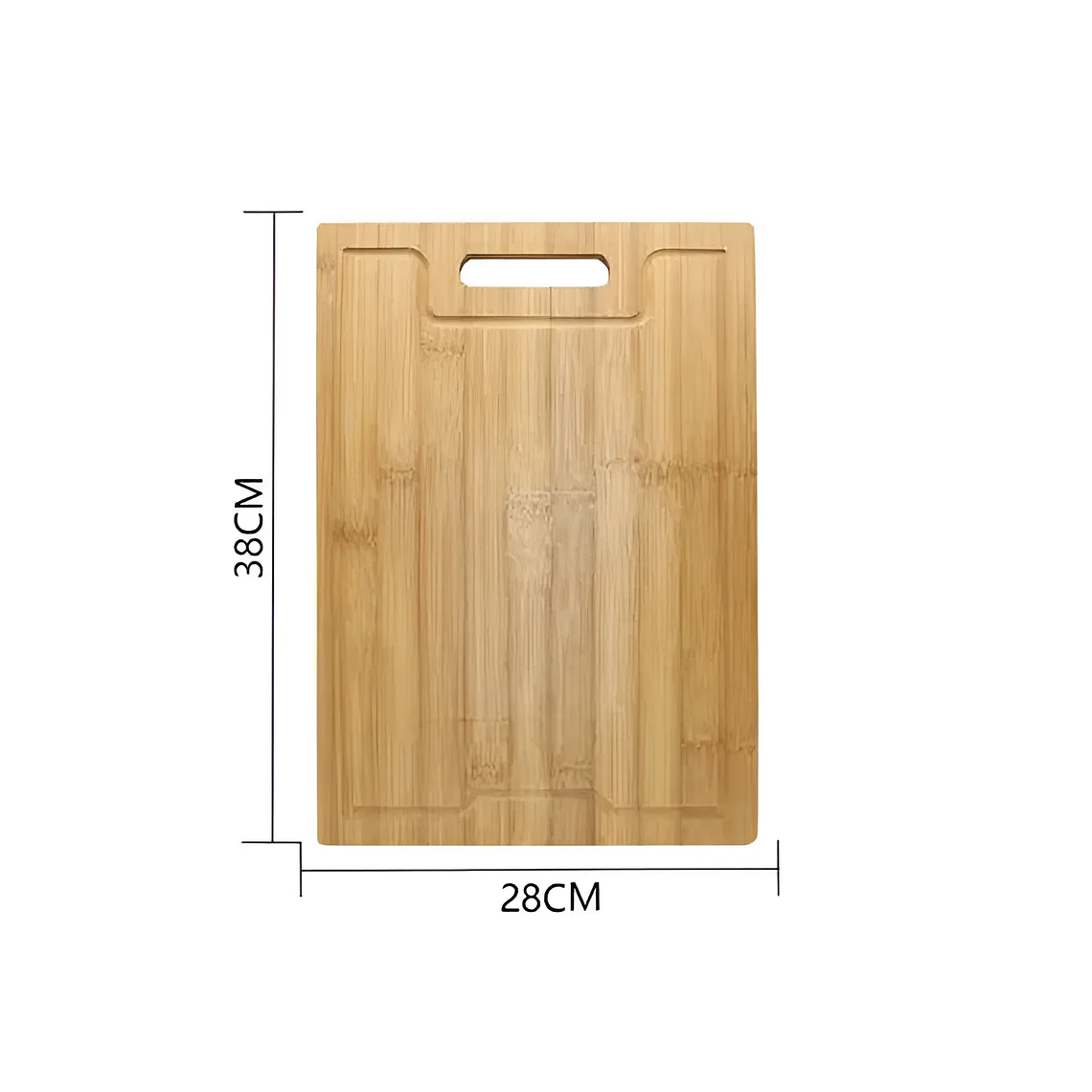 Tabla De Cortar Bambú 38x28 Cm Con Asa Y Canaleta 3