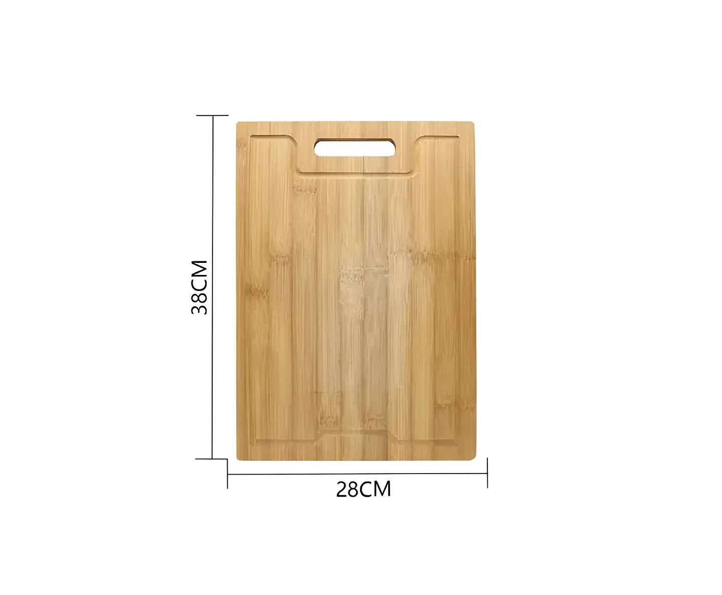 Tabla De Cortar Bambú 38x28 Cm Con Asa Y Canaleta 3