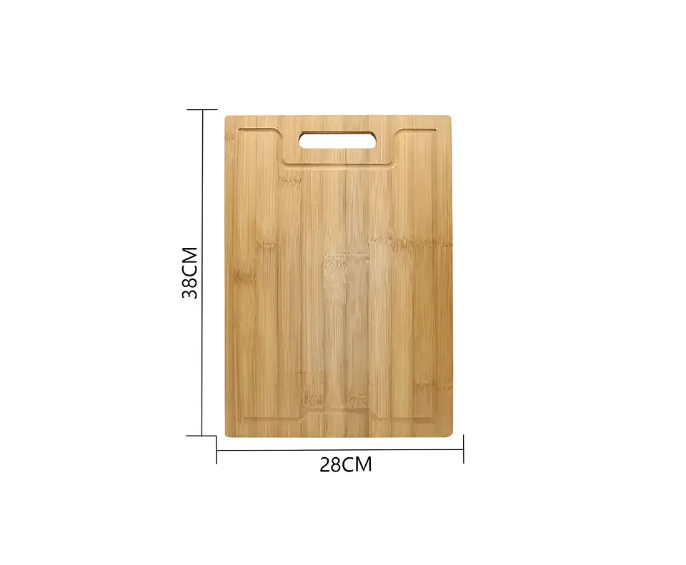 Tabla De Cortar Bambú 38x28 Cm Con Asa Y Canaleta 3