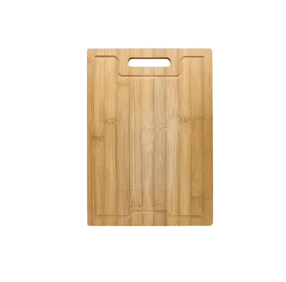 Tabla De Cortar Bambú 38x28 Cm Con Asa Y Canaleta 4