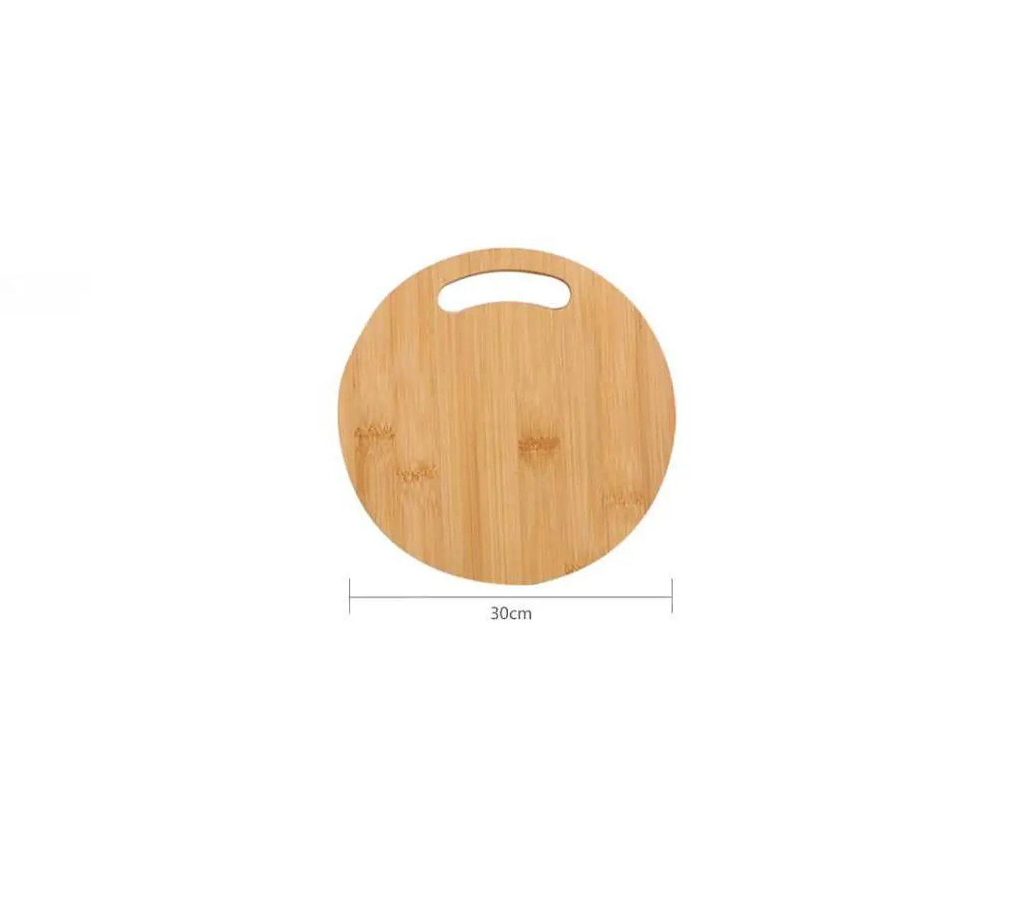Tabla De Picar Redonda De Bambú 30 Cm Con Asa Para Cocina 3
