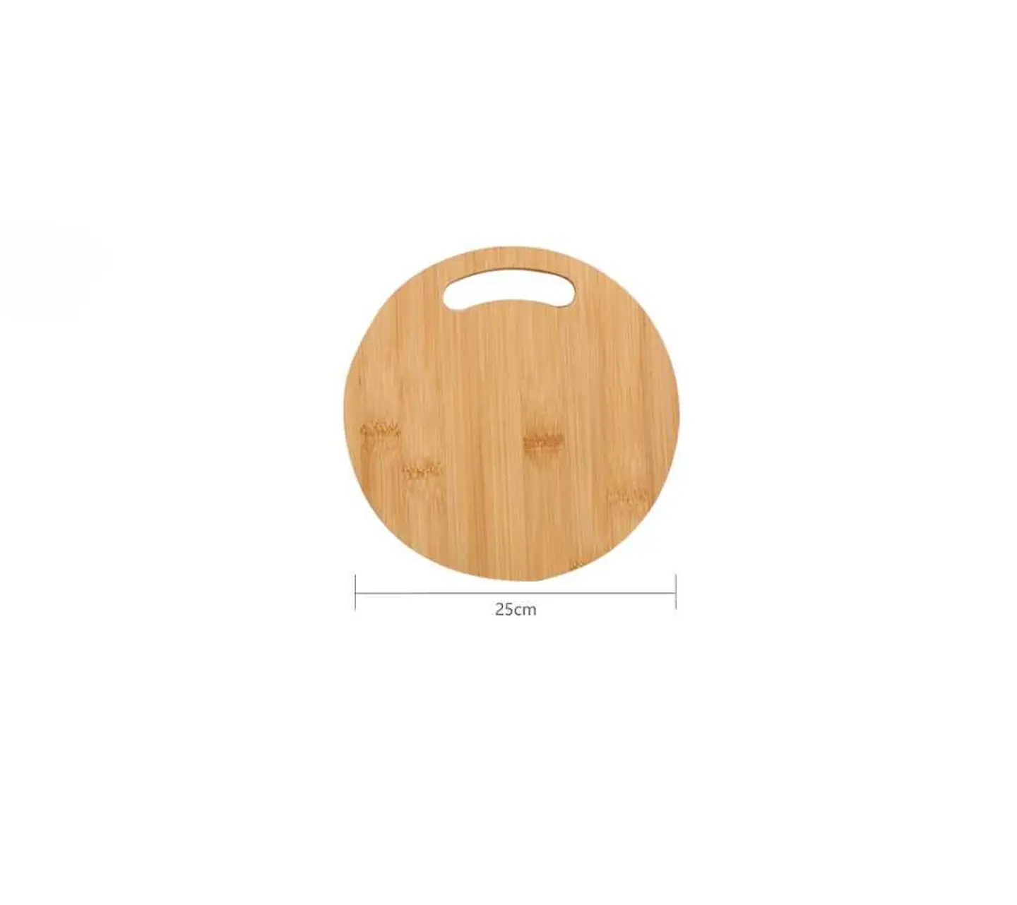 Tabla De Picar Redonda De Bambú 25 Cm Para Cocina Multiuso 3