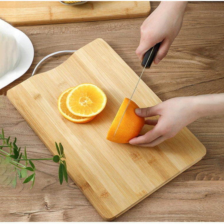 Tabla De Cortar Picar De Bambú Con Asa Cocina 36x26 Cm 3