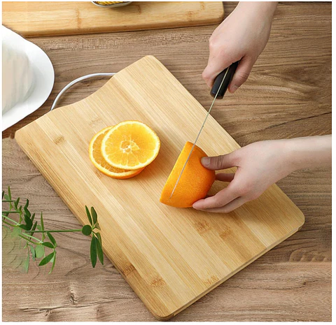 Tabla De Cortar Picar De Bambú Para Cocina Con Asa 30x20cm