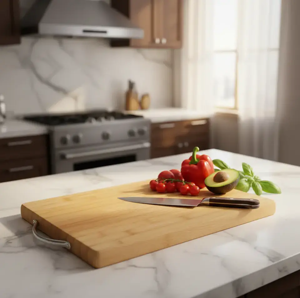 Tabla De Cortar Picar De Bambú Para Cocina Con Asa 30x20cm 6