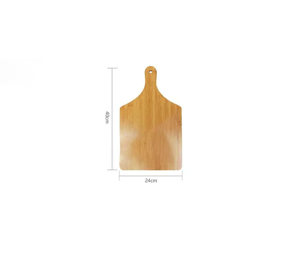 Tabla De Bambú Para Pizza Picar Y Servir Con Mango 40x24cm 4