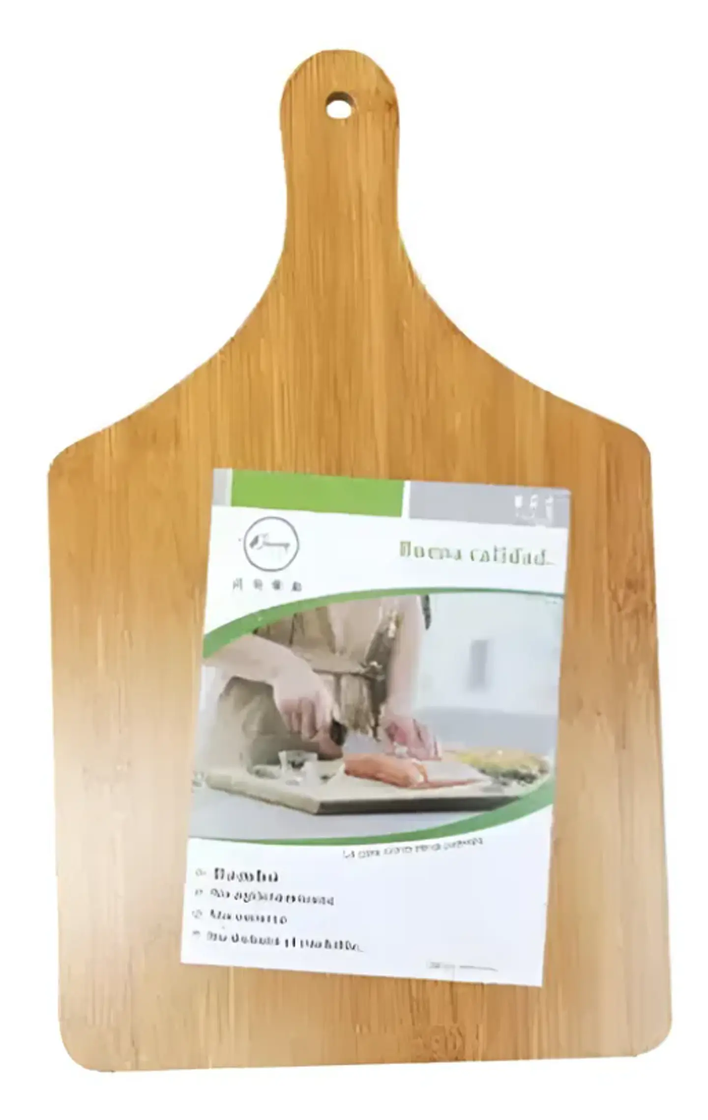 Tabla De Bambú Para Pizza Picar Y Servir Con Mango 40x24cm 5