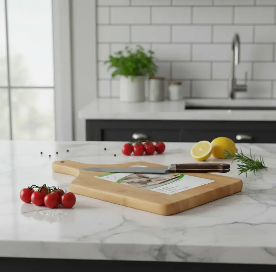 Tabla De Bambú Para Pizza Picar Y Servir Con Mango 40x24cm 6