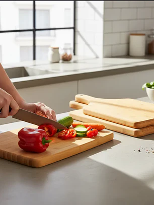 Tabla De Bambú Para Pizza Picar Y Servir Con Mango 40x24cm