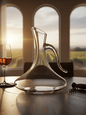 Jarra Decantador De Vino Vidrio Con Asa Aireador 