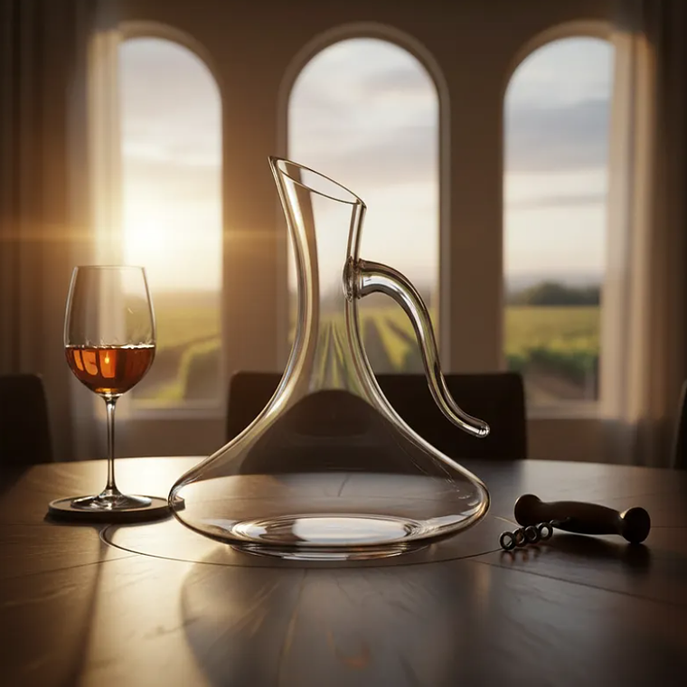 Jarra Decantador De Vino Vidrio Con Asa Aireador  2