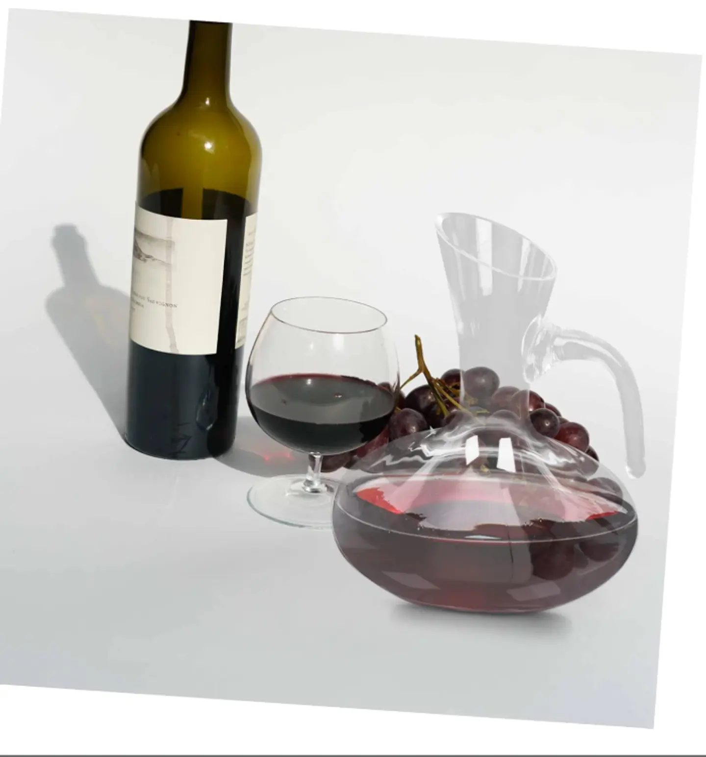 Jarra Decantador De Vino Vidrio Con Asa Aireador  4