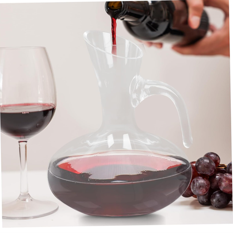Jarra Decantador De Vino Vidrio Con Asa Aireador  5