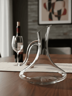 Jarra Decantador De Vino Vidrio Con Asa Aireador 