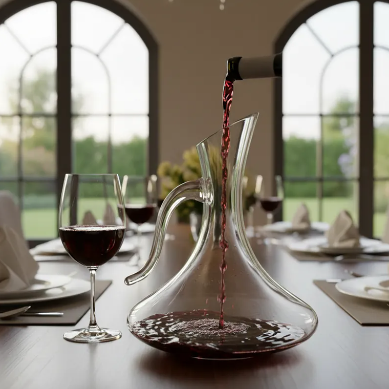 Jarra Decantador De Vino Vidrio Con Asa Aireador  8