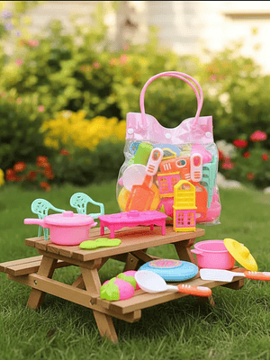 Set de Cocina y Comedor de Juguete para Muñecas 