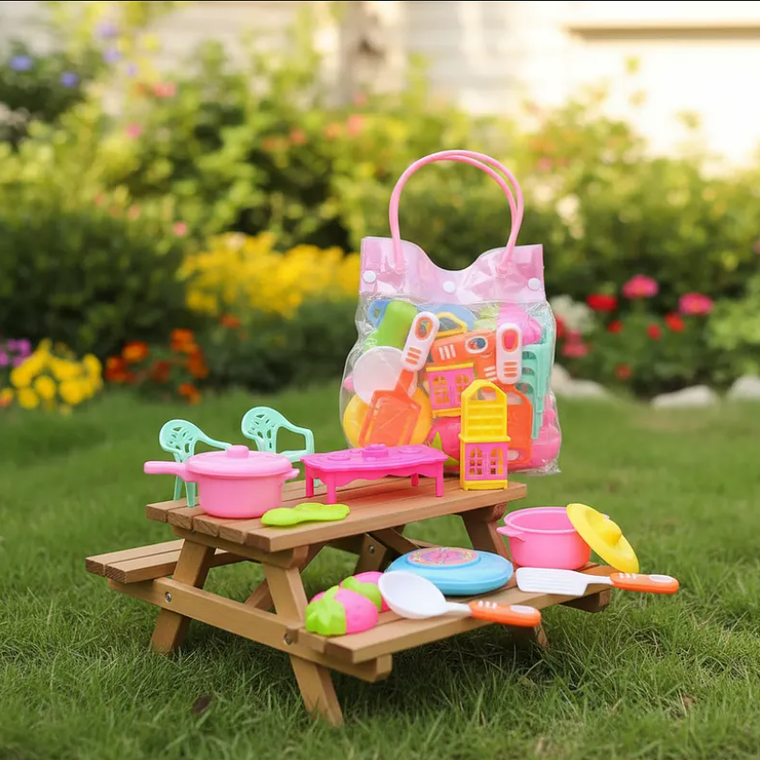 Set de Cocina y Comedor de Juguete para Muñecas  1