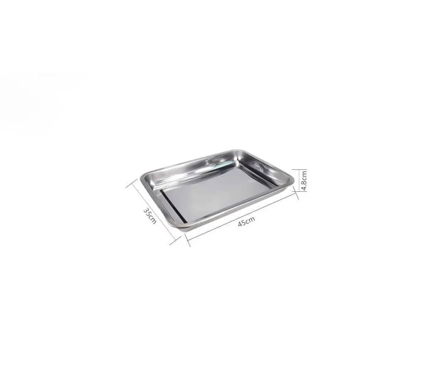 Bandeja Fuente Acero Inoxidable Gastronómica 45x35x4.8cm 3