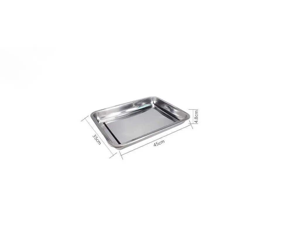 Bandeja Fuente Acero Inoxidable Gastronómica 45x35x4.8cm 3