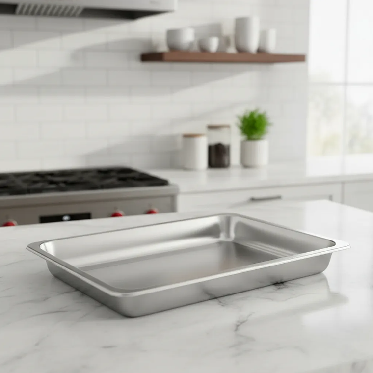 Bandeja Fuente Acero Inoxidable Gastronómica 45x35x4.8cm 5