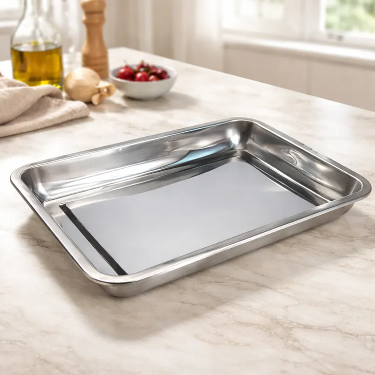 Bandeja Fuente Acero Inoxidable Gastronómica 45x35x4.8cm 6