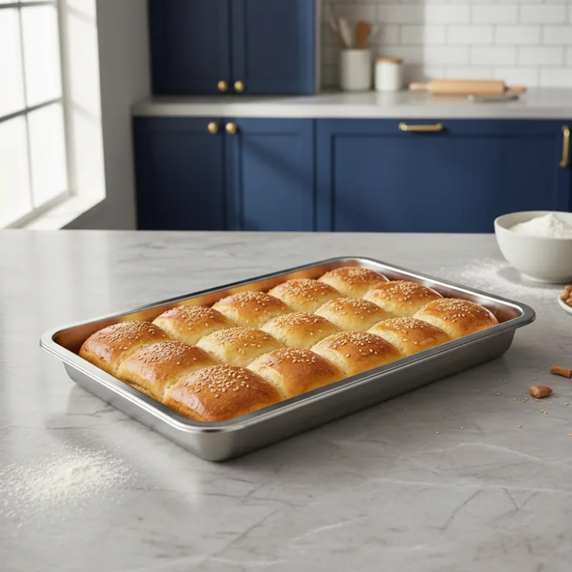 Bandeja Fuente Acero Inoxidable Gastronómica 45x35x4.8cm 1