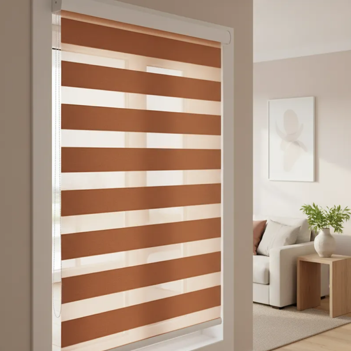 Cortina Roller Dúo Día Y Noche Terracota 180x200 Cm 1