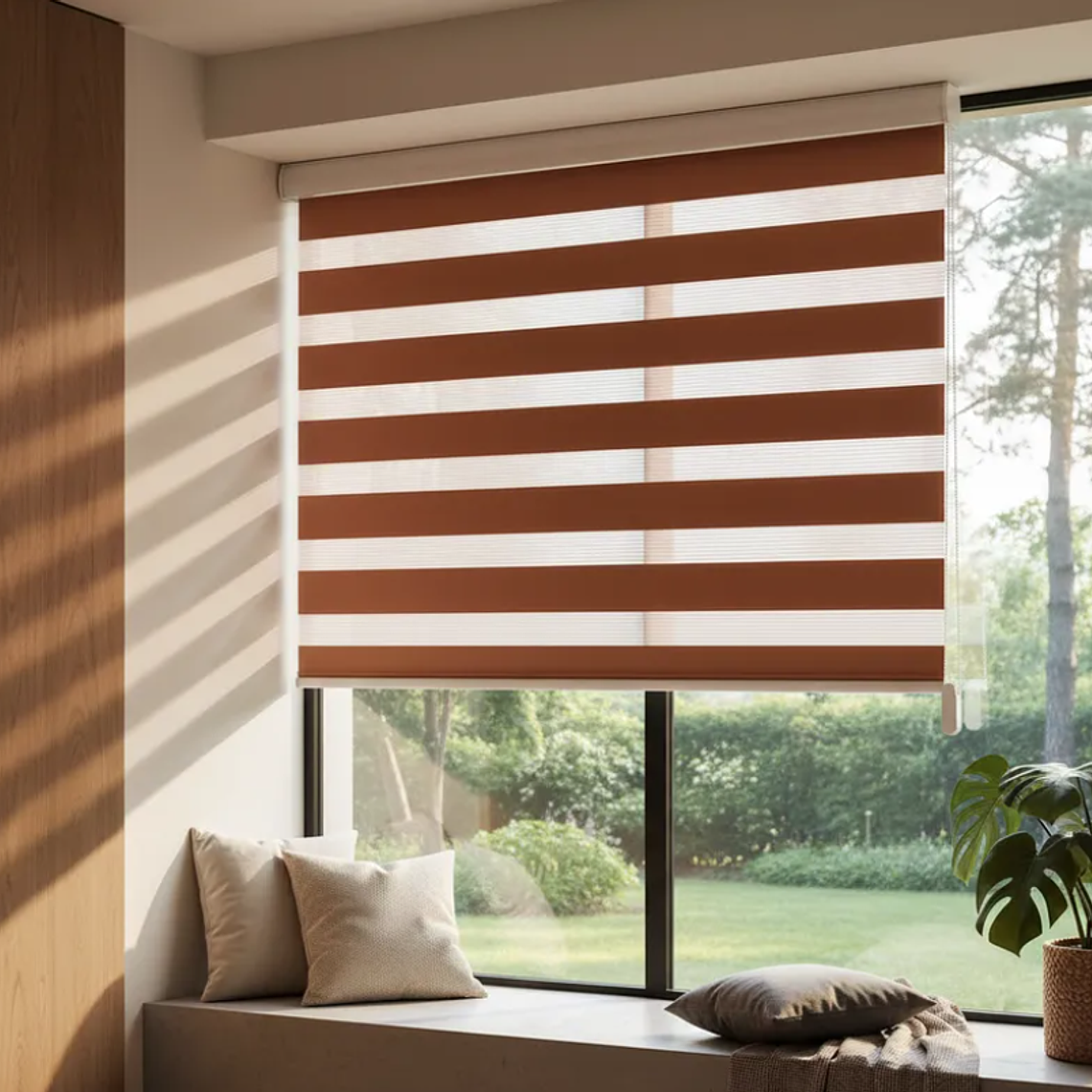 Cortina Roller Dúo Día Y Noche Terracota 180x200 Cm 2