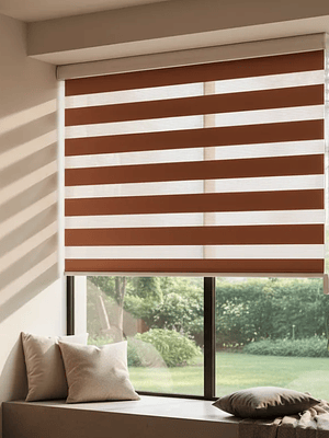 Cortina Roller Dúo Día Y Noche Terracota 180x200 Cm