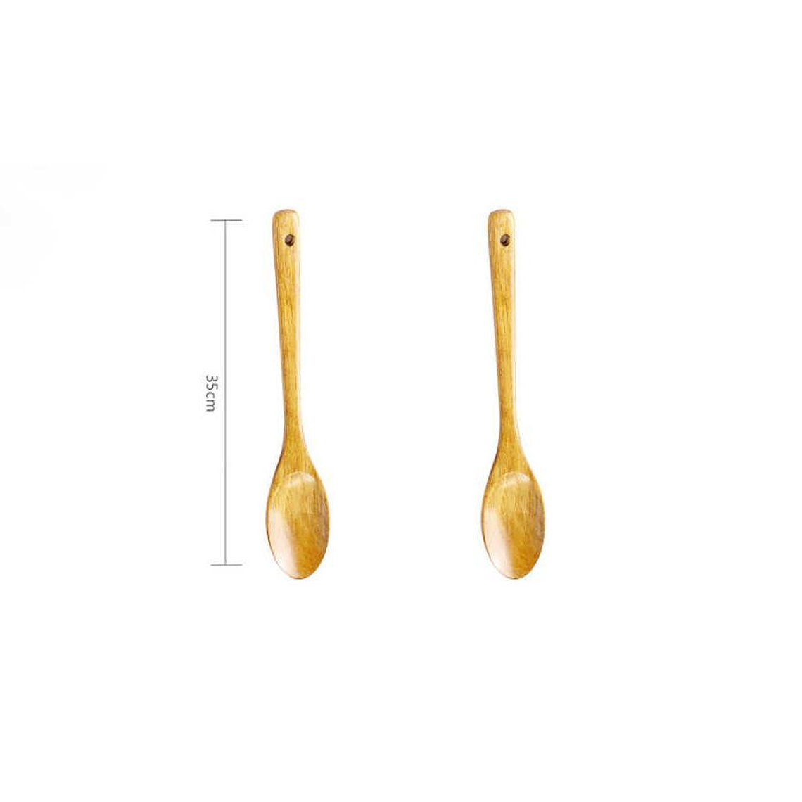 Set 12 Cucharas De Palo Madera Para Cocina 35 Cm Largo 3