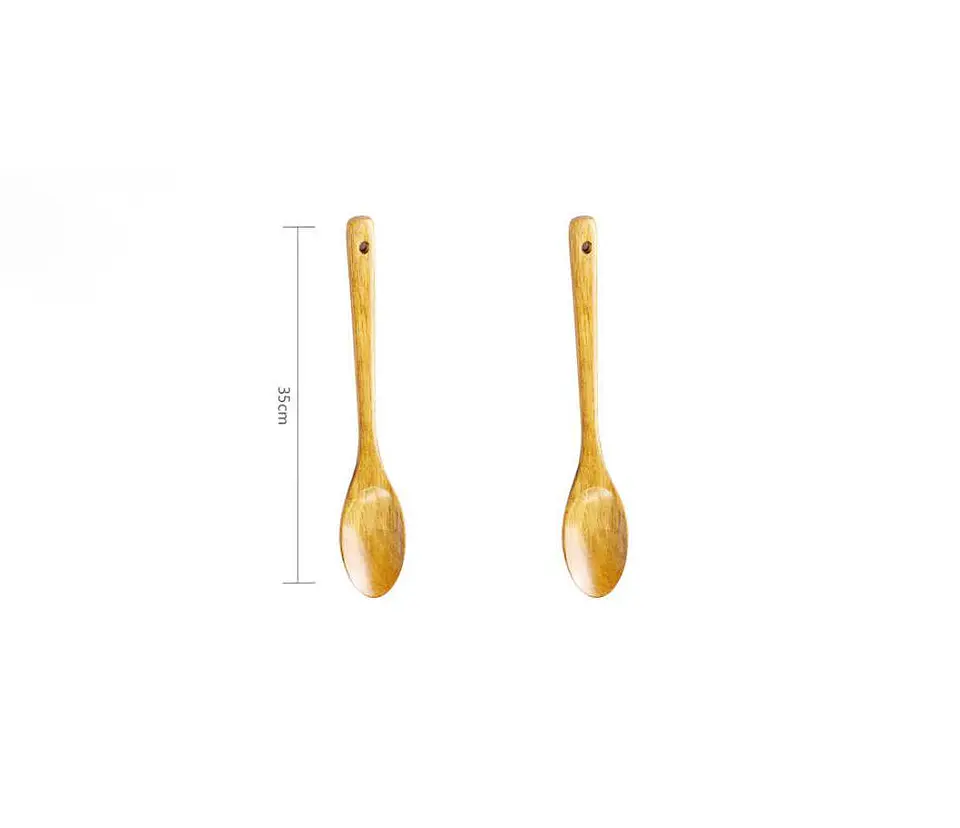 Set 12 Cucharas De Palo Madera Para Cocina 35 Cm Largo 3