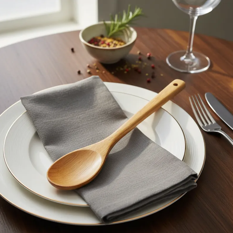 Set 12 Cucharas De Palo Madera Para Cocina 35 Cm Largo 4