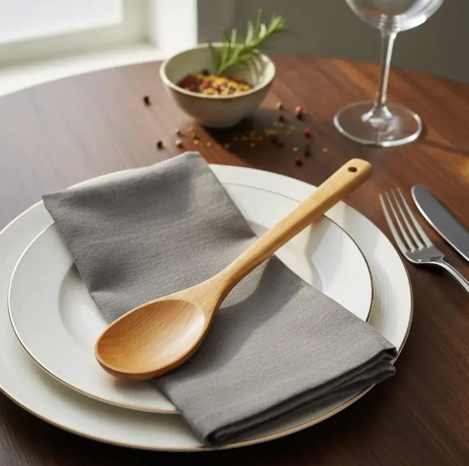Set 12 Cucharas De Palo Madera Para Cocina 35 Cm Largo 4